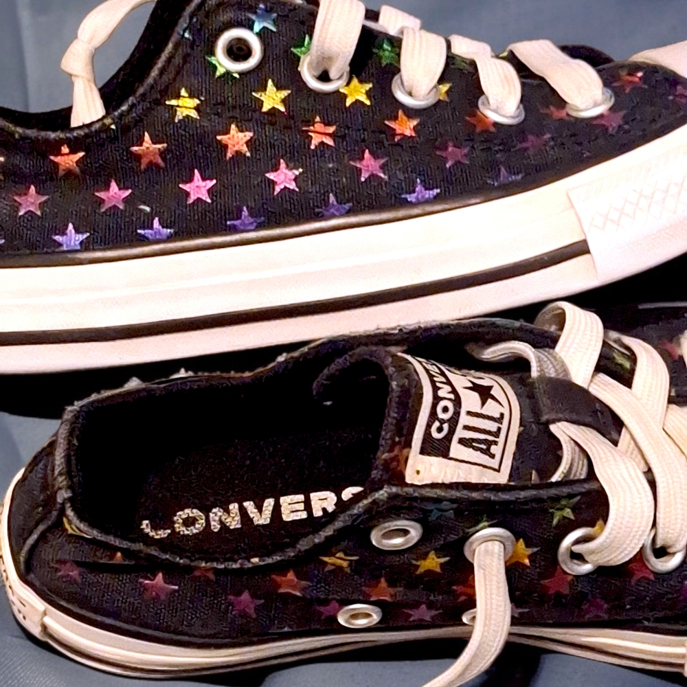 Converse All Star Chuck Taylor Kids Size 12- Starry Black - Picture 2 of 11